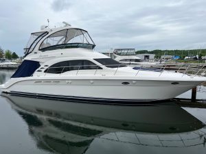 Delivery yacht at dock